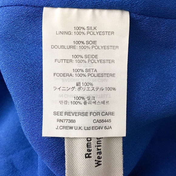 J. Crew Blue Silk “Vintage  Scarf Dress” Size 2 - Picture 7 of 8